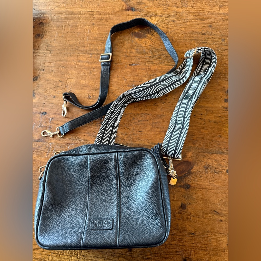 Black Leather Crossbody Bag